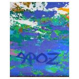 Reproduction of Abstract Expressionist Painting by Spoz in Ornate Gold Frame