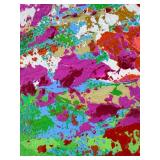 Reproduction of Abstract Expressionist Painting by Spoz in Ornate Gold Frame