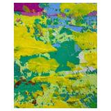 Reproduction of Abstract Expressionist Painting by Spoz in Ornate Gold Frame