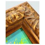 Reproduction of Abstract Expressionist Painting by Spoz in Ornate Gold Frame