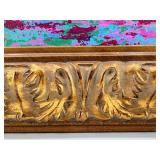 Reproduction of Abstract Expressionist Painting by Spoz in Ornate Gold Frame