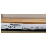 Reproduction of Abstract Expressionist Painting by Spoz in Ornate Gold Frame