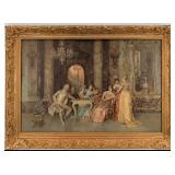 Francesco Beda "The Chess Game" Reproduction & Gilded Frame