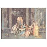 Francesco Beda "The Chess Game" Reproduction & Gilded Frame