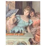 Francesco Beda "The Chess Game" Reproduction & Gilded Frame