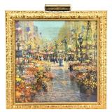 Thomas Kinkade Paris - City of Lights - Reproduction Painting in Gold Frame