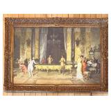 Francesco Beda Reproduction & "A Game of Billiards" Framed Artwork
