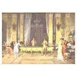 Francesco Beda Reproduction & "A Game of Billiards" Framed Artwork