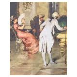 Francesco Beda Reproduction & "A Game of Billiards" Framed Artwork