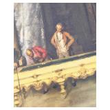 Francesco Beda Reproduction & "A Game of Billiards" Framed Artwork