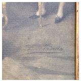 Francesco Beda Reproduction & "A Game of Billiards" Framed Artwork