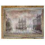 Impressionist Cityscape Painting in Ornate Gilt Frame