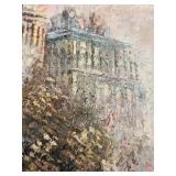 Impressionist Cityscape Painting in Ornate Gilt Frame