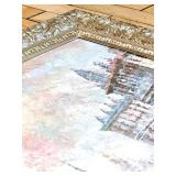 Impressionist Cityscape Painting in Ornate Gilt Frame