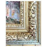 Impressionist Cityscape Painting in Ornate Gilt Frame