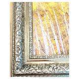 Framed Autumn Birch Forest Landscape Reproduction on Canvas Painting