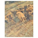 Oil Landscape Reproduction Painting In Ornate Gilt Frame With Crackled Surface