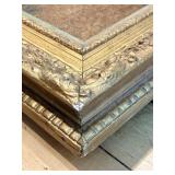 Oil Landscape Reproduction Painting In Ornate Gilt Frame With Crackled Surface