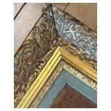 Oil Landscape Reproduction Painting In Ornate Gilt Frame With Crackled Surface