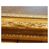 Oil Landscape Reproduction Painting In Ornate Gilt Frame With Crackled Surface