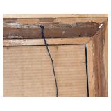 Oil Landscape Reproduction Painting In Ornate Gilt Frame With Crackled Surface