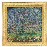 Gustav Klimt Apple Tree I Reproduction On Canvas & Ornate Gold Frame