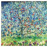 Gustav Klimt Apple Tree I Reproduction On Canvas & Ornate Gold Frame