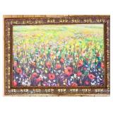 Framed Canvas Print: A Red Poppy Field In Summer by Valery Rybakow