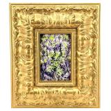 Framed Impressionist Landscape with Purple & Green Foliage Reproduction