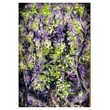 Framed Impressionist Landscape with Purple & Green Foliage Reproduction