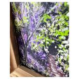 Framed Impressionist Landscape with Purple & Green Foliage Reproduction