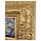 Framed Impressionist Landscape with Purple & Green Foliage Reproduction