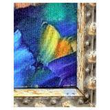 Vibrant Floral Impasto Painting on Canvas in Ornate Gold Frame