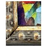 Vibrant Floral Impasto Painting on Canvas in Ornate Gold Frame