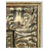 Vibrant Floral Impasto Painting on Canvas in Ornate Gold Frame