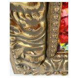Vibrant Floral Impasto Painting on Canvas in Ornate Gold Frame
