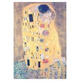 Gustav Klimt The Kiss Reproduction on Canvas in Ornate Gold Frame