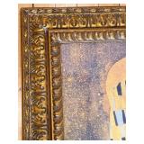 Gustav Klimt The Kiss Reproduction on Canvas in Ornate Gold Frame