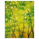 Forest Path in a Sunlit Grove & Original Acrylic on Canvas by T. Mike Reproduction on Canvas