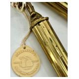 Mid Century Green Glass Hanging Lantern Chandelier with Brass Chains