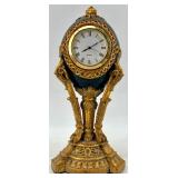 Vintage Quartz Mantel Clock & Brass Egg Box With Forget-Me-Not Book