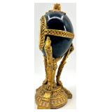 Vintage Quartz Mantel Clock & Brass Egg Box With Forget-Me-Not Book