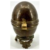 Vintage Quartz Mantel Clock & Brass Egg Box With Forget-Me-Not Book