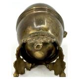 Vintage Quartz Mantel Clock & Brass Egg Box With Forget-Me-Not Book