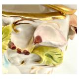 Capodimonte Porcelain Grand Piano Shaped Trinket Box with Floral Roses & Gold Trim