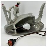 Ceramic Nautical Boat Console Lamp with Figure & Water Base