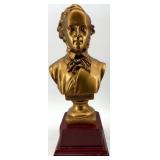 Mendelssohn & Wagner Busts Gold Tone on Burgundy Pedestals