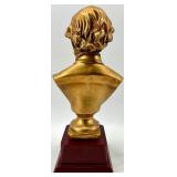 Mendelssohn & Wagner Busts Gold Tone on Burgundy Pedestals