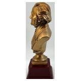 Mendelssohn & Wagner Busts Gold Tone on Burgundy Pedestals