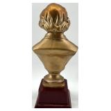 Mendelssohn & Wagner Busts Gold Tone on Burgundy Pedestals
